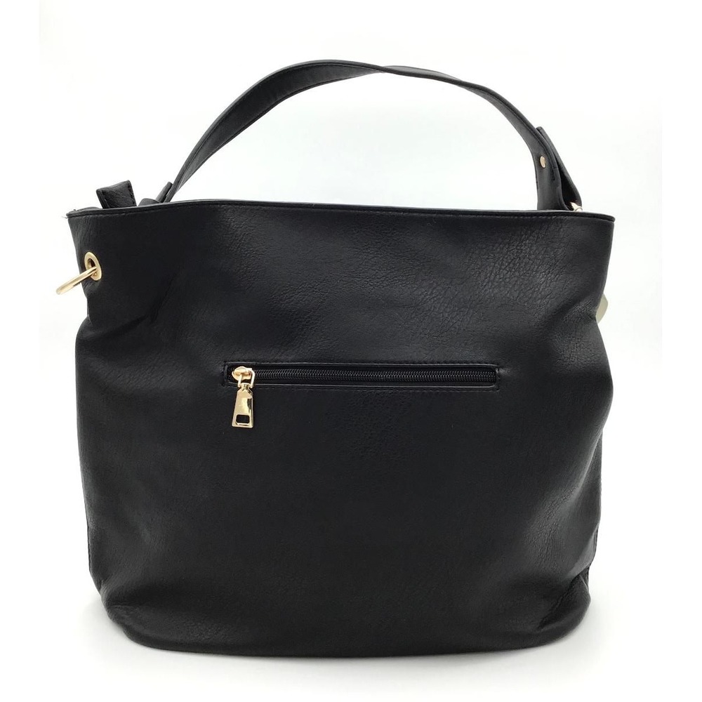 Nectar by Le Miel‎ Vegan Leather Hobo Black Shoulder Bag New Elegant Weekender